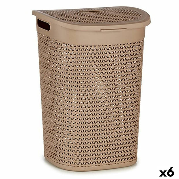 Wasmand Beige Plastic 60 L 43,5 x 57,5 x 34 cm (6 Stuks)