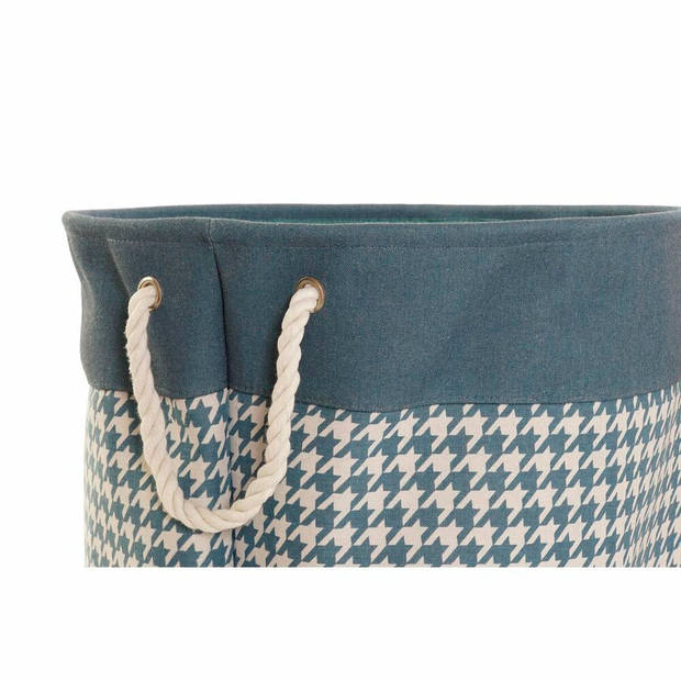 Wasmand DKD Home Decor Pied-de-poule Grijs Blauw Geel 45 x 45 x 45 cm (3 Stuks)