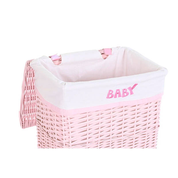 Mandenset DKD Home Decor Roze Polyester Kinderen vlechtwerk (44 x 34 x 56 cm)