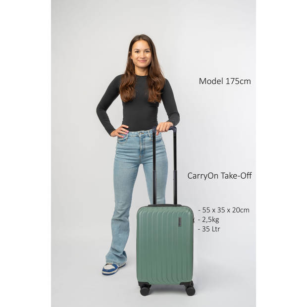 CarryOn Take-Off Handbagagekoffer 55cm - Lichtgewicht handbagage koffer 35 ltr - Groen