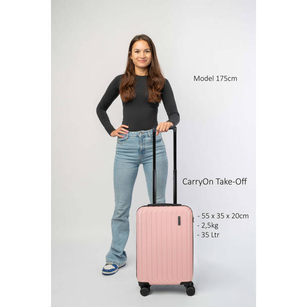 CarryOn Take-Off Handbagagekoffer 55cm - Lichtgewicht handbagage koffer 35 ltr - Roze