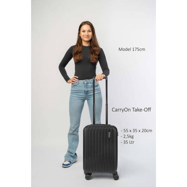 CarryOn Take-Off Handbagagekoffer 55cm - Lichtgewicht handbagage koffer 35 ltr - Zwart