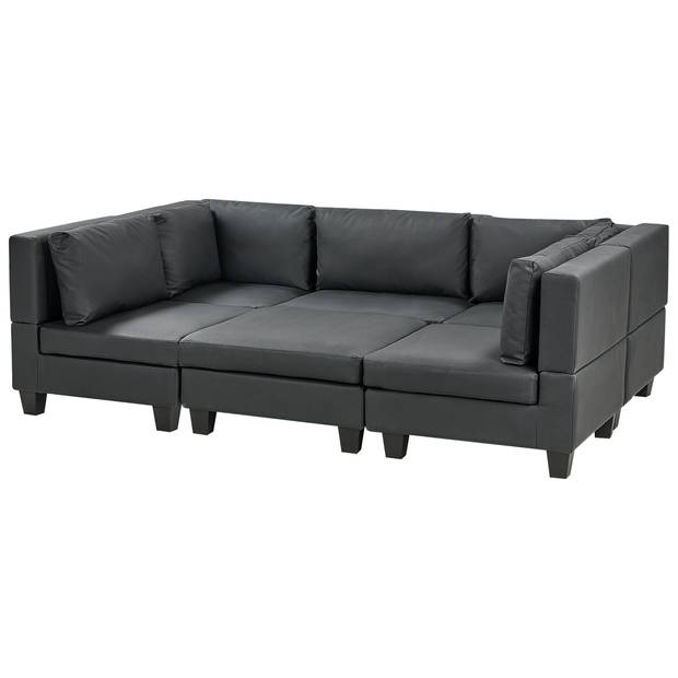 Beliani UNSTAD - Modulaire Sofa-Zwart-Kunstleer