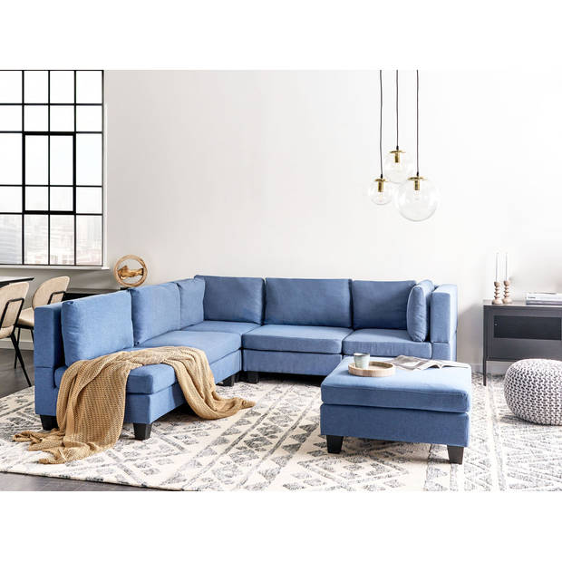 Beliani UNSTAD - Modulaire Sofa-Blauw-Polyester