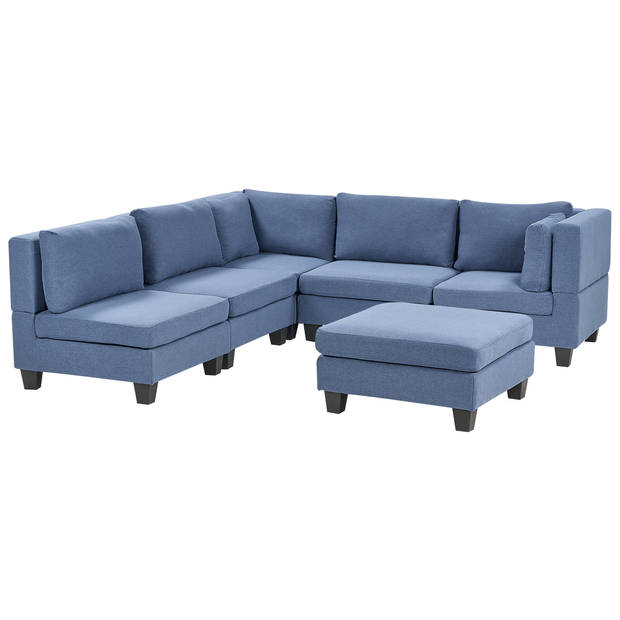 Beliani UNSTAD - Modulaire Sofa-Blauw-Polyester