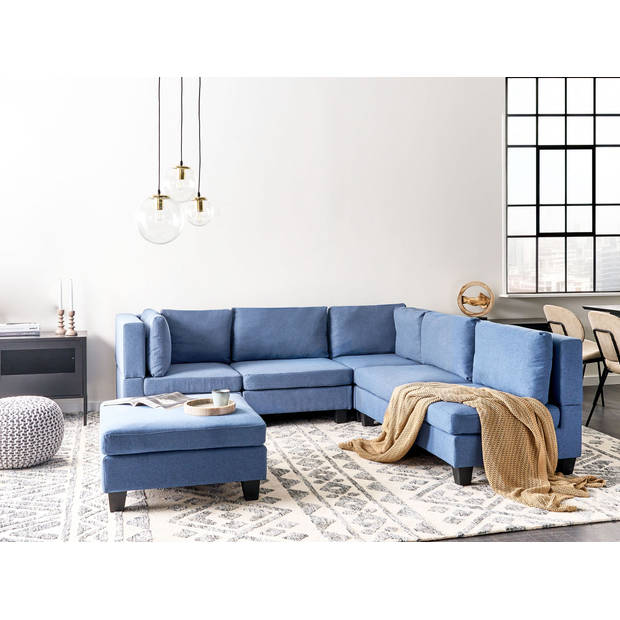 Beliani UNSTAD - Modulaire Sofa-Blauw-Polyester