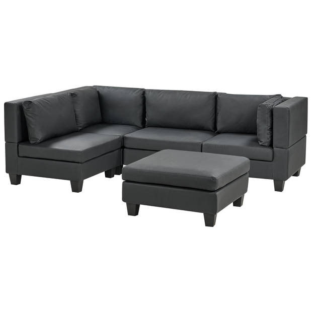 Beliani UNSTAD - Modulaire Sofa-Zwart-Kunstleer