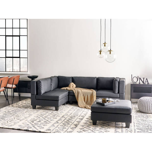 Beliani UNSTAD - Modulaire Sofa-Zwart-Kunstleer