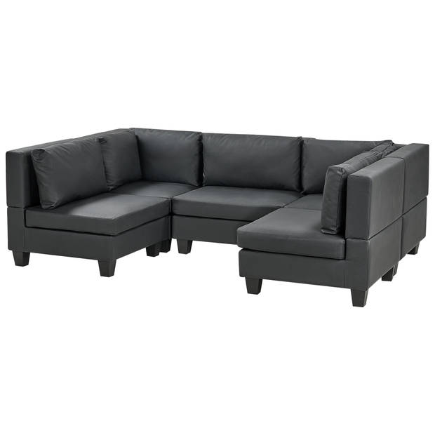 Beliani UNSTAD - Modulaire Sofa-Zwart-Kunstleer