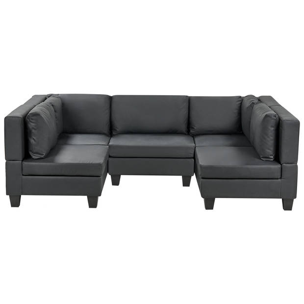 Beliani UNSTAD - Modulaire Sofa-Zwart-Kunstleer