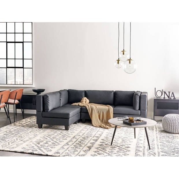 Beliani UNSTAD - Modulaire Sofa-Zwart-Kunstleer