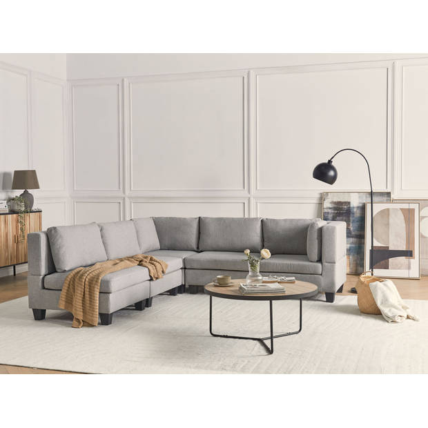 Beliani UNSTAD - Modulaire Sofa-Grijs-Polyester