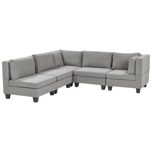 Beliani UNSTAD - Modulaire Sofa-Grijs-Polyester