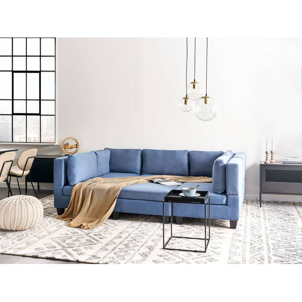 Beliani UNSTAD - Modulaire Sofa-Blauw-Polyester