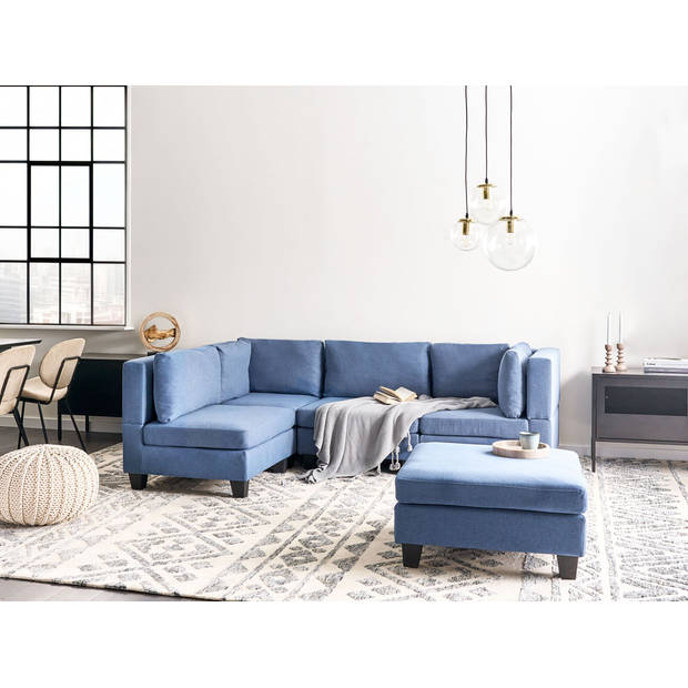 Beliani UNSTAD - Modulaire Sofa-Blauw-Polyester