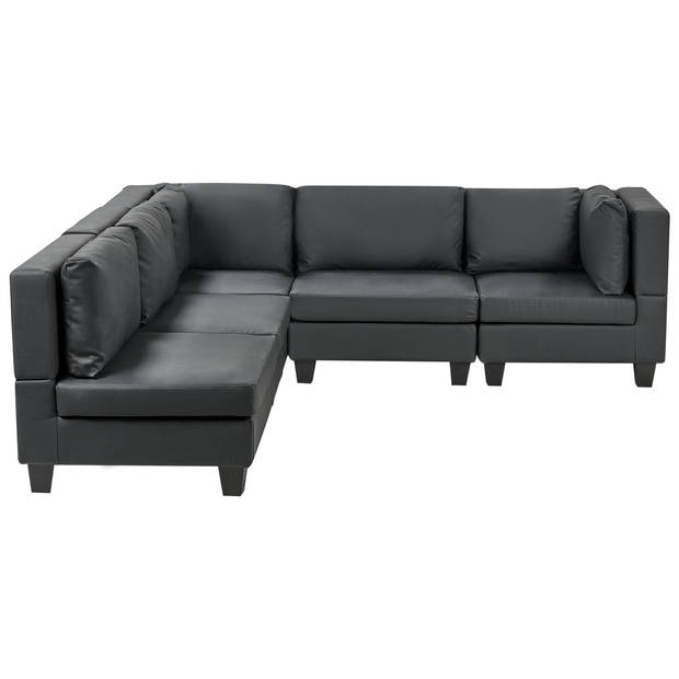 Beliani UNSTAD - Modulaire Sofa-Zwart-Kunstleer