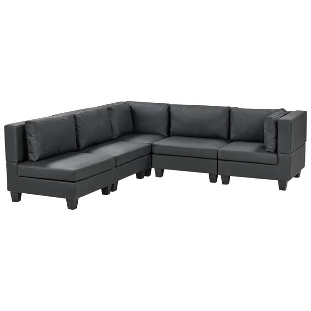 Beliani UNSTAD - Modulaire Sofa-Zwart-Kunstleer