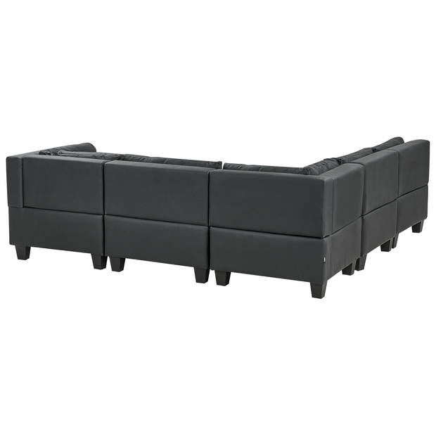 Beliani UNSTAD - Modulaire Sofa-Zwart-Kunstleer