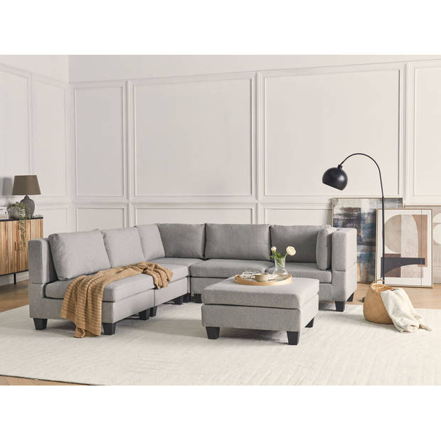 Beliani UNSTAD - Modulaire Sofa-Grijs-Polyester