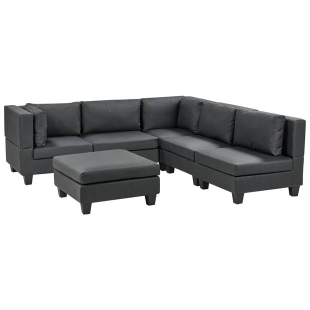 Beliani UNSTAD - Modulaire Sofa-Zwart-Kunstleer