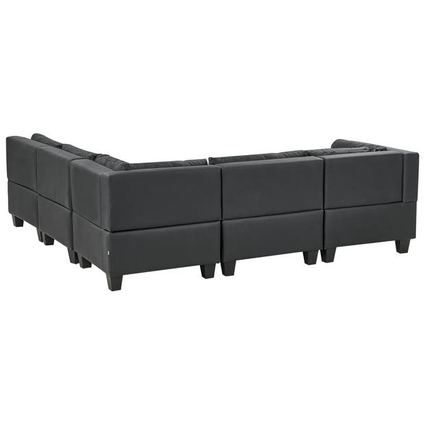 Beliani UNSTAD - Modulaire Sofa-Zwart-Kunstleer