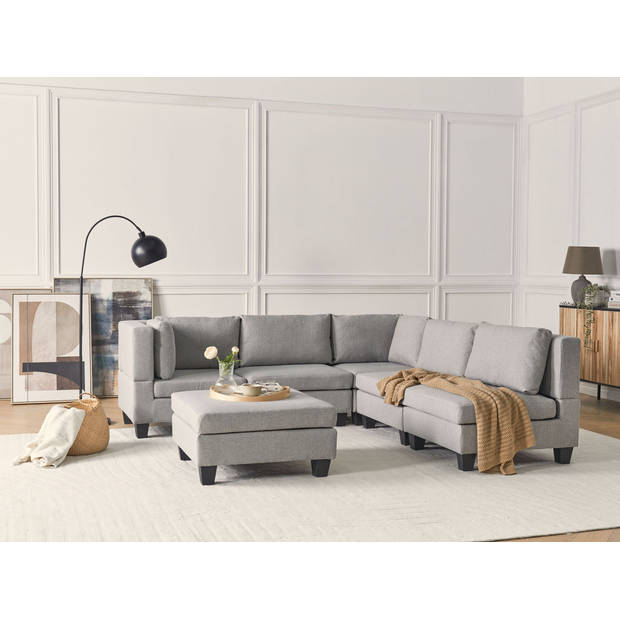 Beliani UNSTAD - Modulaire Sofa-Grijs-Polyester