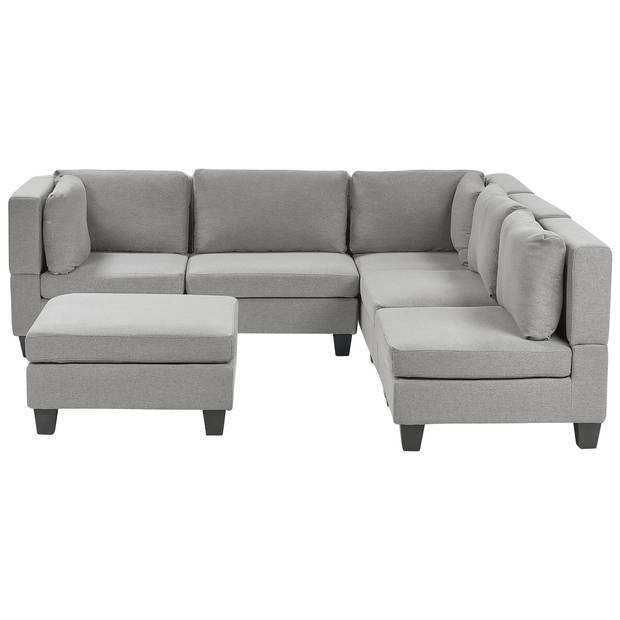 Beliani UNSTAD - Modulaire Sofa-Grijs-Polyester