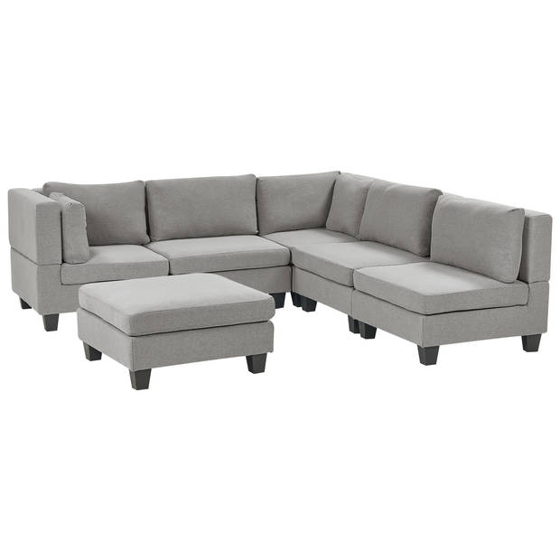 Beliani UNSTAD - Modulaire Sofa-Grijs-Polyester