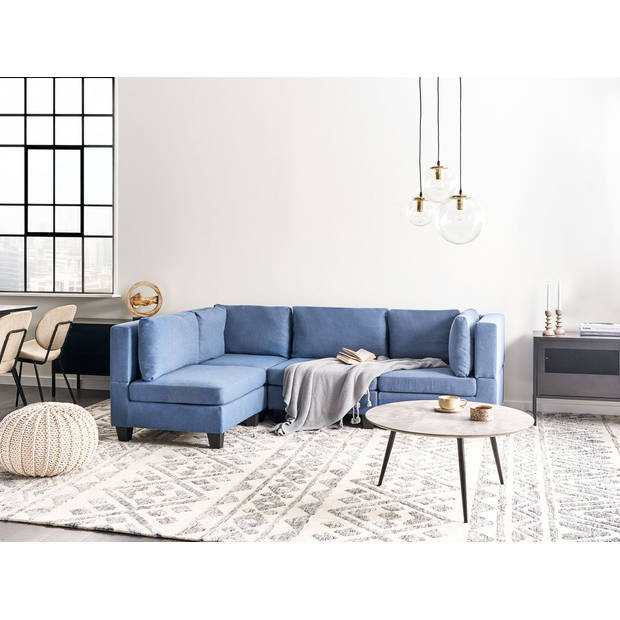 Beliani UNSTAD - Modulaire Sofa-Blauw-Polyester