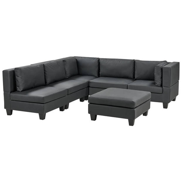 Beliani UNSTAD - Modulaire Sofa-Zwart-Kunstleer