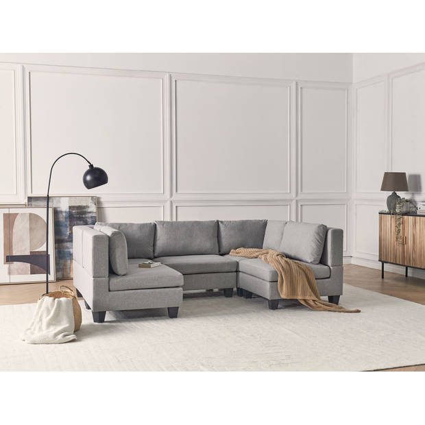 Beliani UNSTAD - Modulaire Sofa-Grijs-Polyester