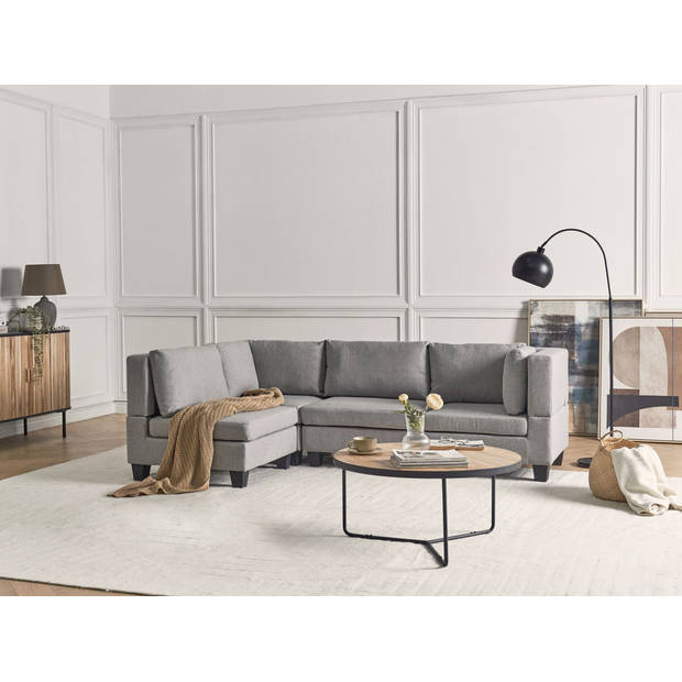 Beliani UNSTAD - Modulaire Sofa-Grijs-Polyester