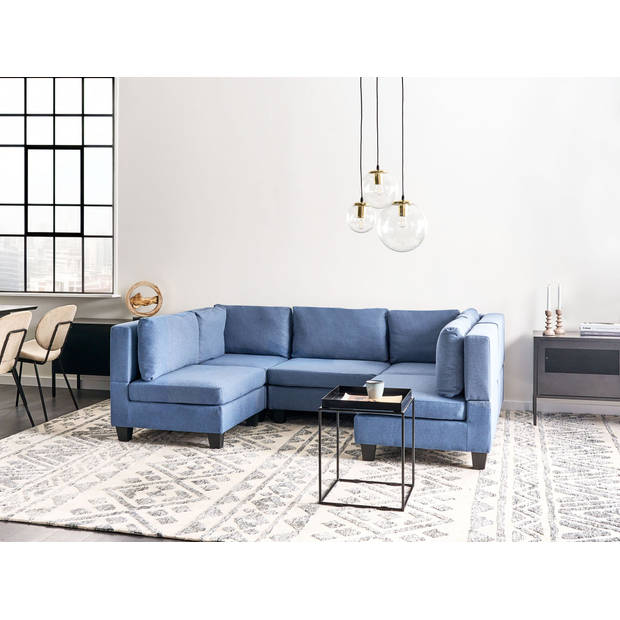 Beliani UNSTAD - Modulaire Sofa-Blauw-Polyester