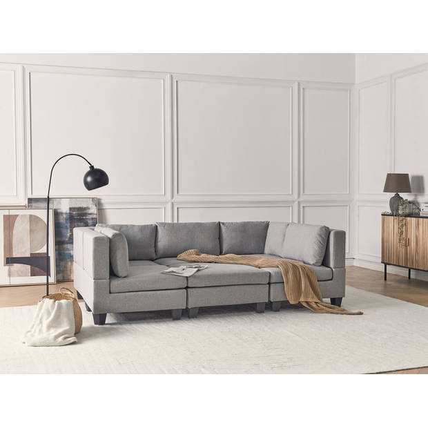 Beliani UNSTAD - Modulaire Sofa-Grijs-Polyester