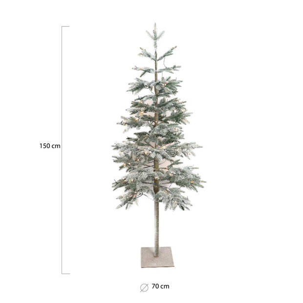 Wintervalley Trees - Kunstkerstboom Gustaf met LED verlichting- 70x150cm - Besneeuwd