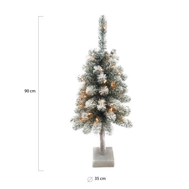 Wintervalley Trees - Kunstkerstboom Niklas met LED verlichting - 35x90cm - Besneeuwd