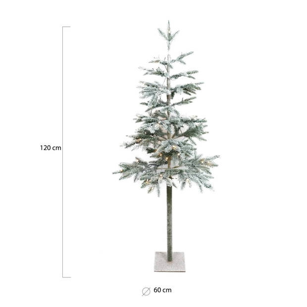 Wintervalley Trees - Kunstkerstboom Gustaf met LED verlichting - 60x120cm - Besneeuwd