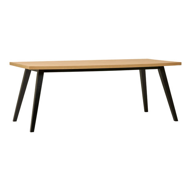 House Nordic - Eettafel Rechthoek 200cm - Naturel/Zwart - Eikenfineer - Amora