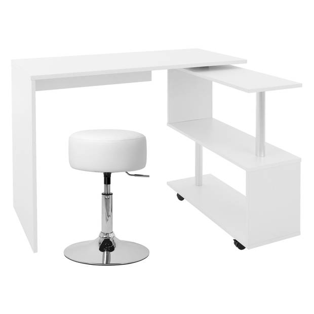 Bureau met vier wielen 150x88x75 cm Wit MDF ML-Design