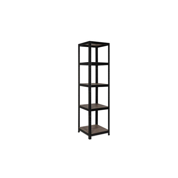 Avasco Opbergrek Vierkant Zwart - smalle stellingkast - 176x45x45cm