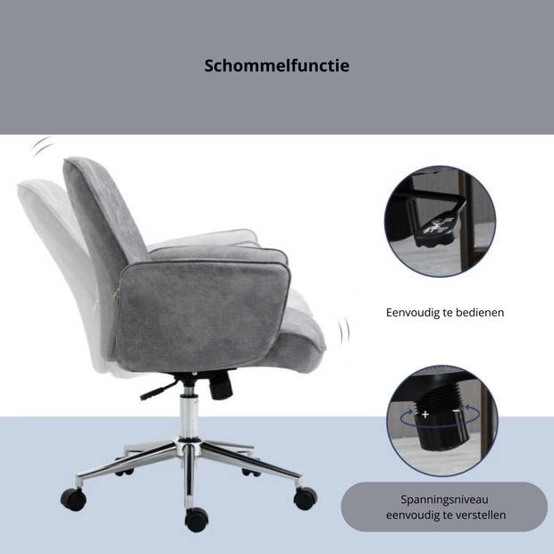 Draaifauteuil - Bureaustoel - Ergonomische bureaustoel - Stoel - Fauteuil - 67 x 69 x 92-102 cm