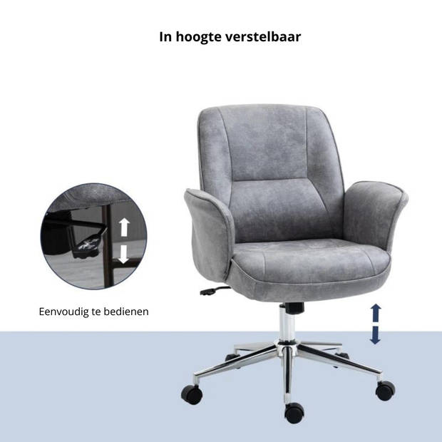 Draaifauteuil - Bureaustoel - Ergonomische bureaustoel - Stoel - Fauteuil - 67 x 69 x 92-102 cm