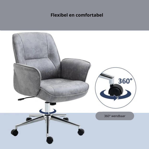 Draaifauteuil - Bureaustoel - Ergonomische bureaustoel - Stoel - Fauteuil - 67 x 69 x 92-102 cm