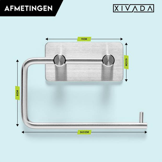 WC rolhouder Zonder Boren - Zelfklevend - RVS Toiletrolhouder Zilver