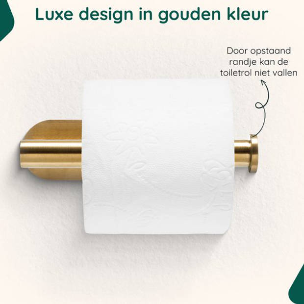 Wc Rolhouder Goud - Zonder Boren - Gouden Toiletrolhouder Zelfklevend