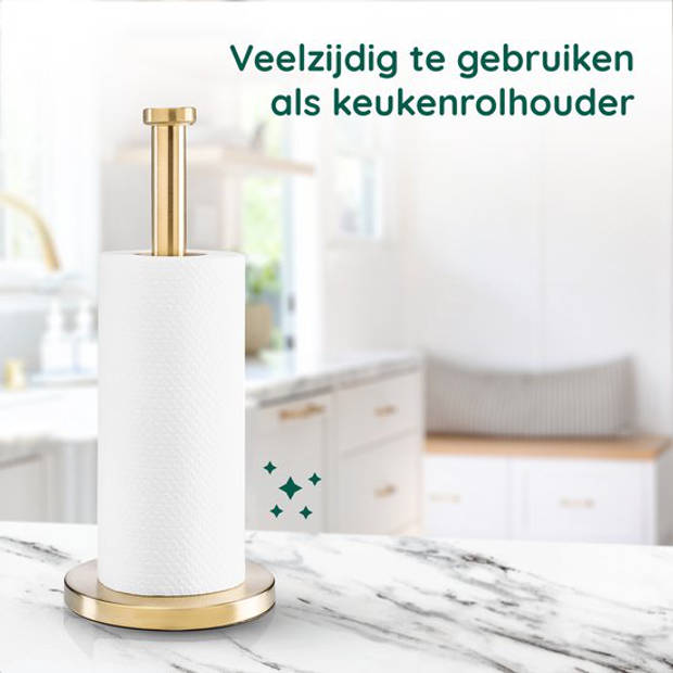 Reserverolhouder Goud - WC Rolhouder Staand - Toiletbutler - Toiletrolhouder Vrijstaand zonder Boren