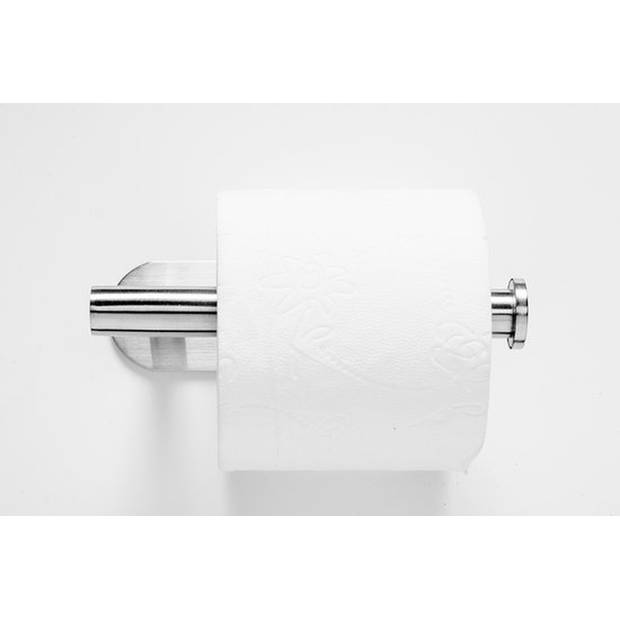 Toiletrolhouder zonder boren - Zilver - RVS WC Rolhouder Zelfklevend