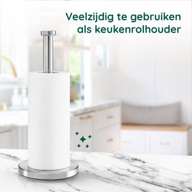 WC Rolhouder Staand - Reserverolhouder zonder Boren - Vrijstaande Toiletrolhouder - Toiletbutler Rvs - Zilver