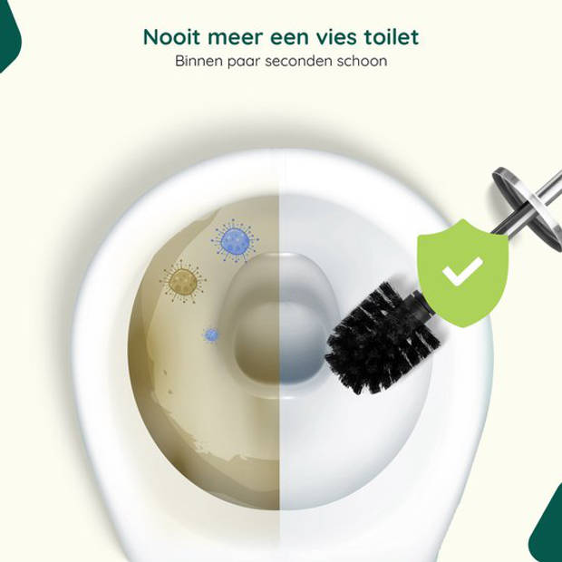 Wc borstel met houder Vrijstaand - Toiletborstel Rvs - Toilet Borstel zonder Boren