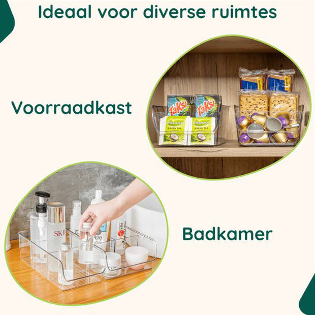 Keukenkast organizers - 3 stuks - Koelkast Organizer - Koelkast bakjes Doorzichtig